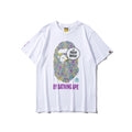 Bathing Ape T-Shirt Summer Printing Colorful Graffiti Short Sleeve T-shirt Men and Women
